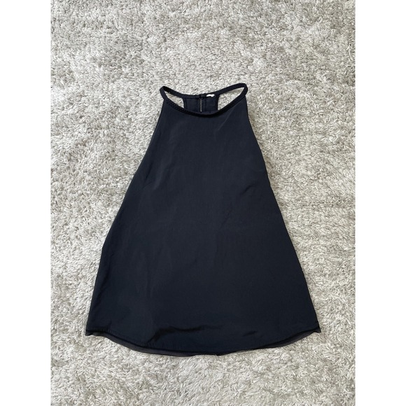Lululemon Tank Top Womens 8 Black High Neck Racerback Mesh Yoga Running Athletic - Picture 1 of 5